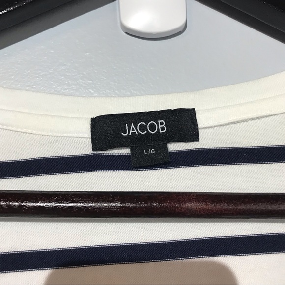 2for$20 Jacob Blue and White Stripes Short Sleeve Large - Picture 5 of 7